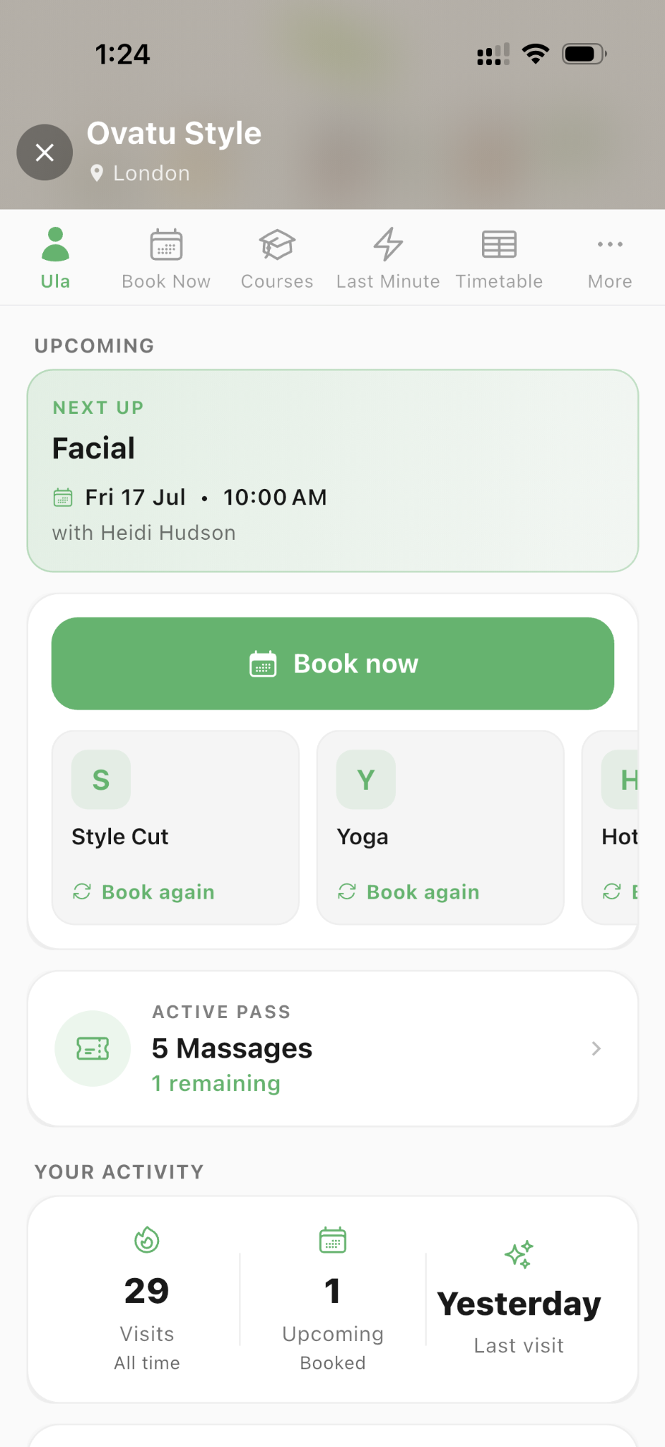 Ovatu business booking experience